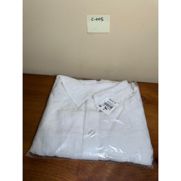 Alfani Women's Cropped Button Front Shirt Drawstring Hem Soft White Size X Large - Picture 2 of 2